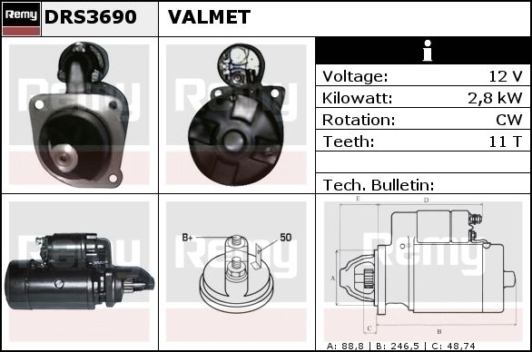 DELCO REMY Стартер DRS3706